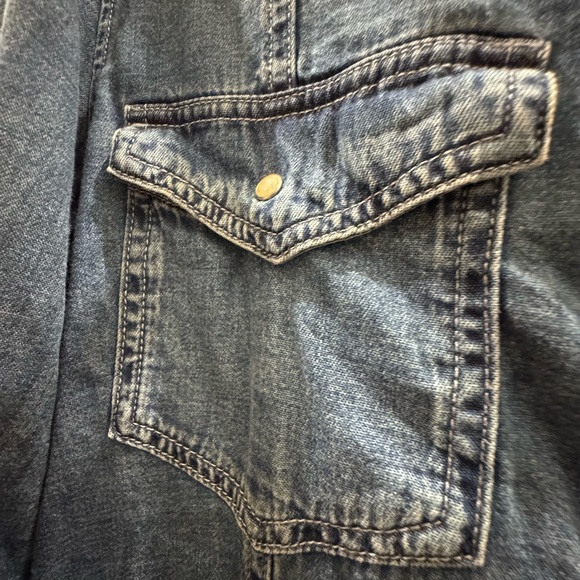 Mango Chest-pocket denim shirt in Blue Medium/XL - Picture 13 of 13